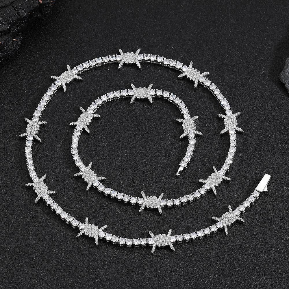 Thorn Tennis Chain Zircon Necklace with Spring Clasp for Men & Women | Caratix Jewelry - CaratixJewelry